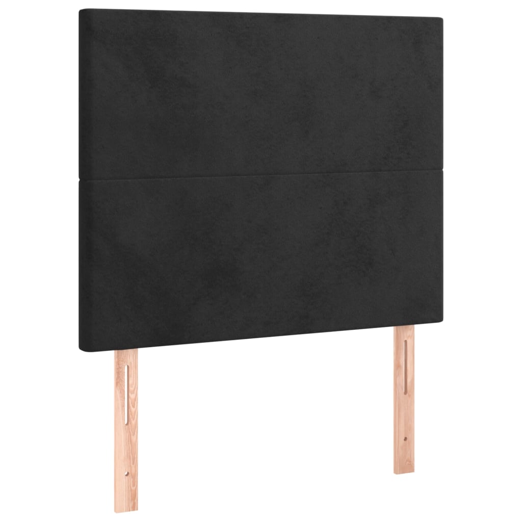 Čelo Postele 2 Ks Černé 100X5X78/88 Cm Samet Černá