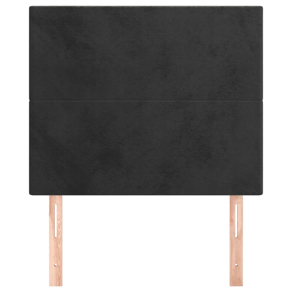 Čelo Postele 2 Ks Černé 100X5X78/88 Cm Samet Černá