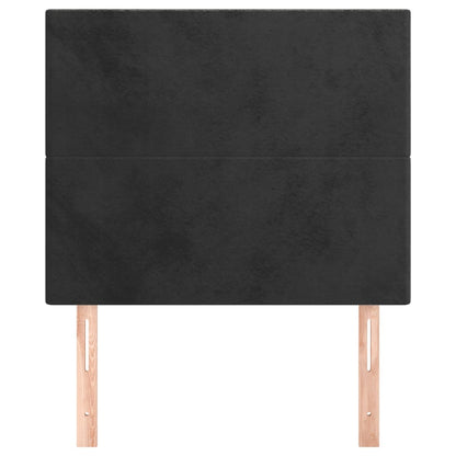 Čelo Postele 2 Ks Černé 100X5X78/88 Cm Samet Černá