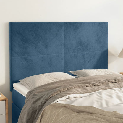 Čelo Postele Tmavě Modré 90X5X78/88 Cm Samet Tmavě Moddrá