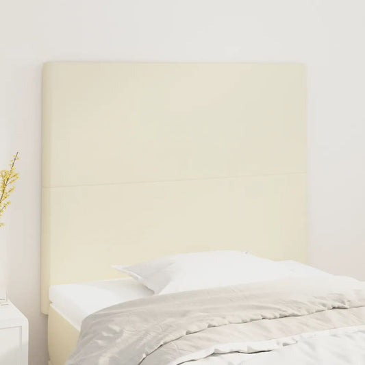 Čelo Postele Krémové 80X5X118/128 Cm Umělá Kůže