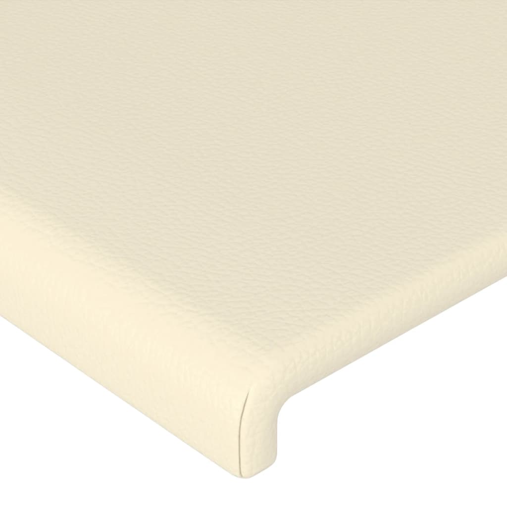 Čelo Postele Krémové 90X5X118/128 Cm Umělá Kůže