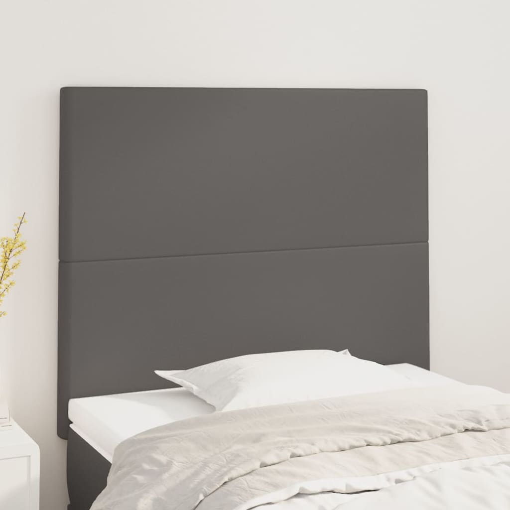 Čelo Postele 4 Ks Šedé 90X5X78/88 Cm Umělá Kůže Šedá
