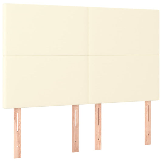 Čelo Postele Krémové 144X5X118/128 Cm Umělá Kůže