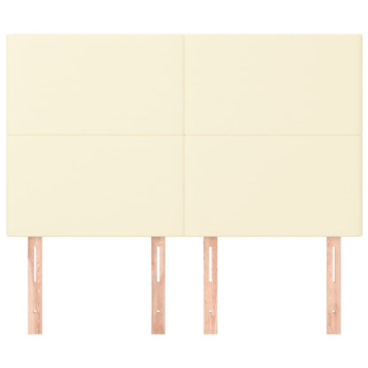 Čelo Postele Krémové 144X5X118/128 Cm Umělá Kůže
