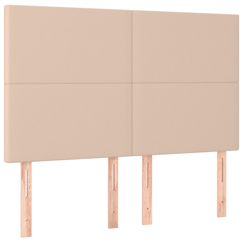 Čela Postele 4 Ks 72 X 5 X 78/88 Cm Umělá Kůže Cappuccino