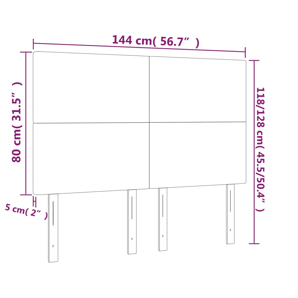 Čela Postele 4 Ks 72 X 5 X 78/88 Cm Umělá Kůže Cappuccino