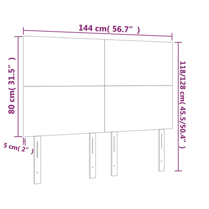 Čela Postele 4 Ks 72 X 5 X 78/88 Cm Umělá Kůže Cappuccino