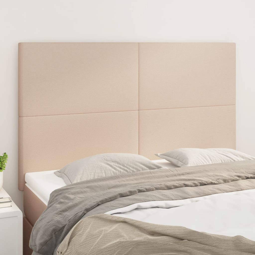Čela Postele 4 Ks 72 X 5 X 78/88 Cm Umělá Kůže Cappuccino