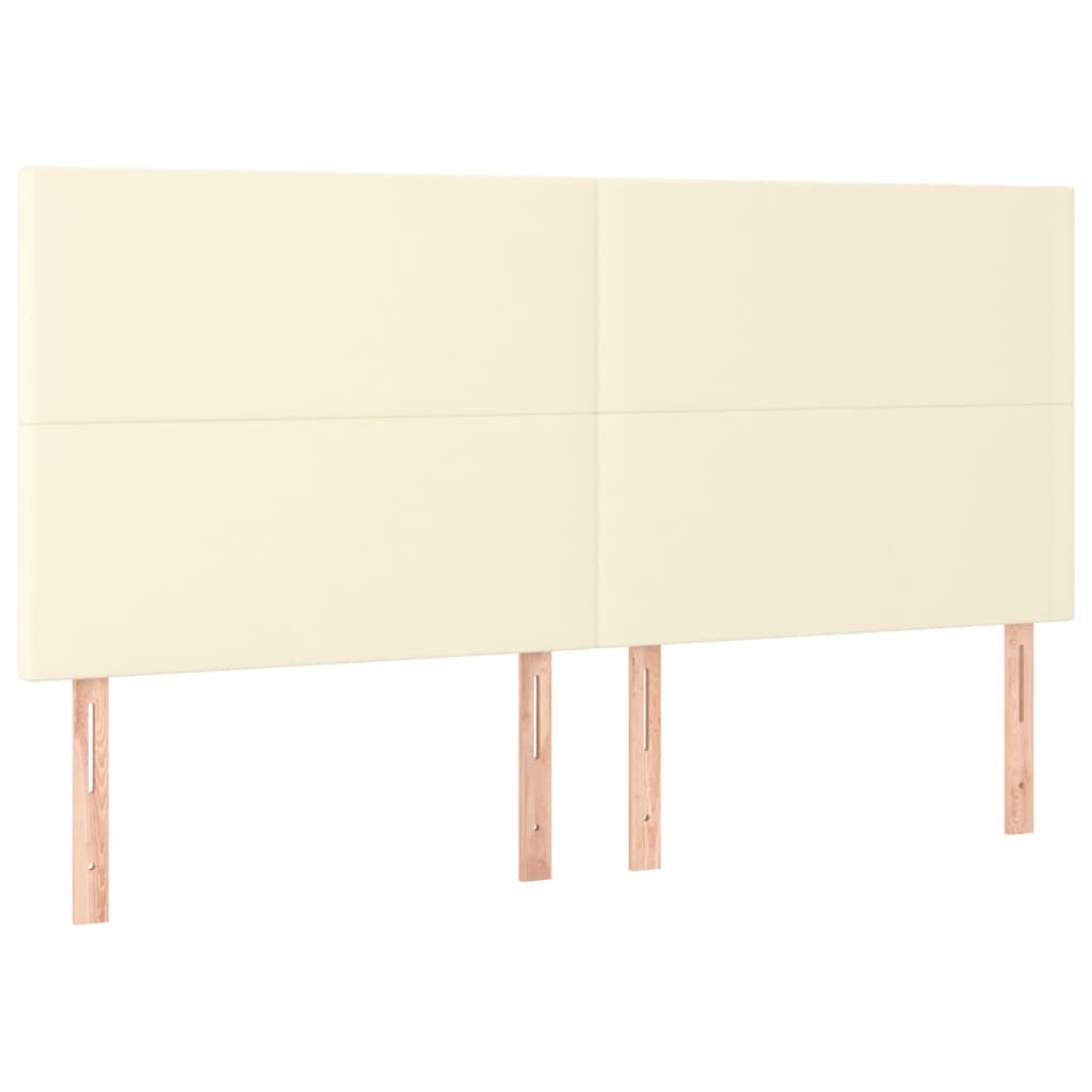 Čelo Postele Krémové 160X5X118/128 Cm Umělá Kůže
