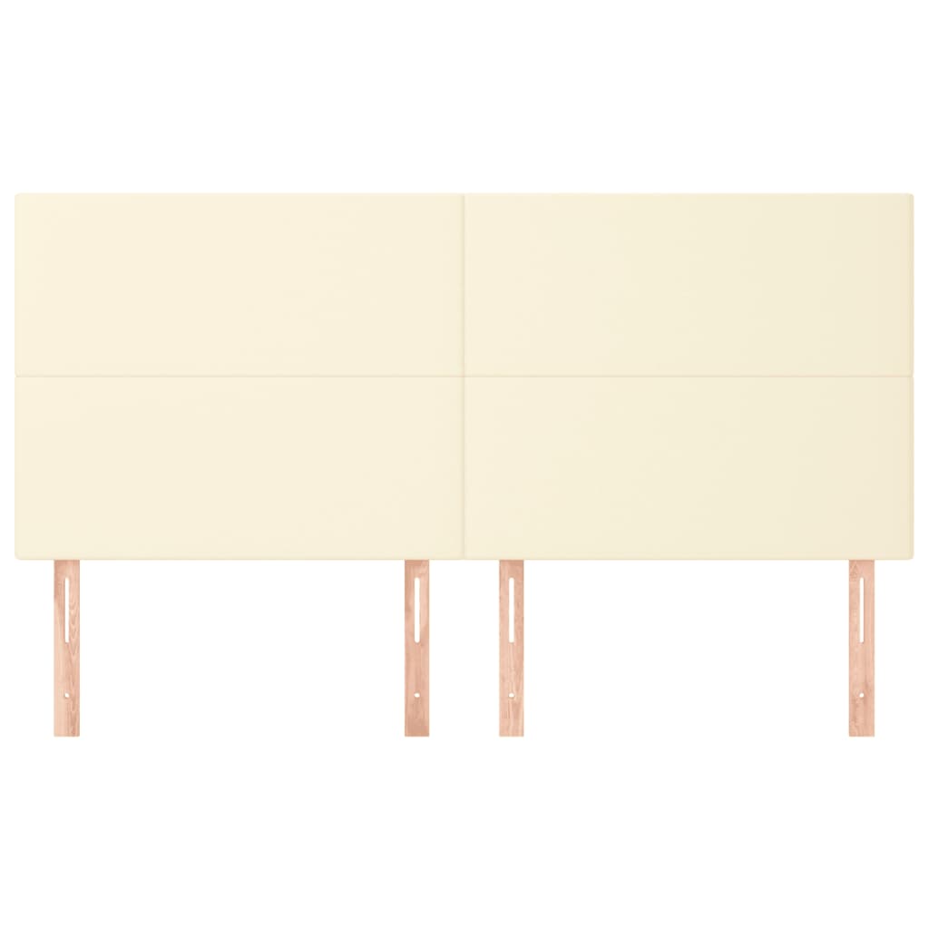 Čelo Postele Krémové 160X5X118/128 Cm Umělá Kůže