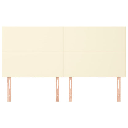 Čelo Postele Krémové 160X5X118/128 Cm Umělá Kůže