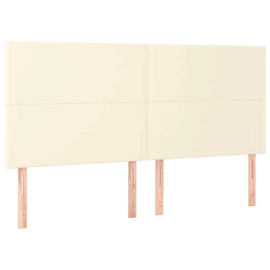 Čelo Postele Krémové 180X5X118/128 Cm Umělá Kůže
