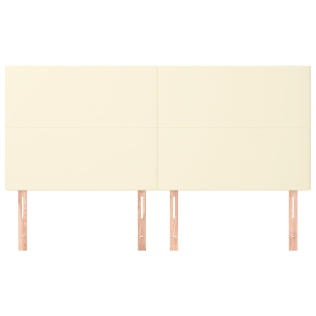Čelo Postele Krémové 180X5X118/128 Cm Umělá Kůže