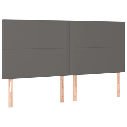 Čelo Postele 4 Ks Šedé 90X5X78/88 Cm Umělá Kůže Šedá