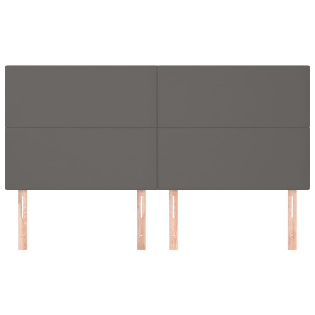 Čelo Postele 4 Ks Šedé 90X5X78/88 Cm Umělá Kůže Šedá