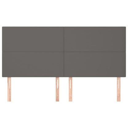 Čelo Postele 4 Ks Šedé 90X5X78/88 Cm Umělá Kůže Šedá