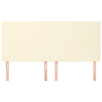 Čelo Postele Krémové 200X5X118/128 Cm Umělá Kůže