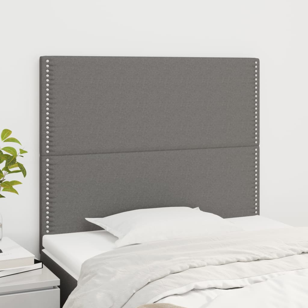 Čelo Postele 4 Ks Tmavě Šedé 100 X 5 X 78/88 Cm Samet Tmavě Šedá