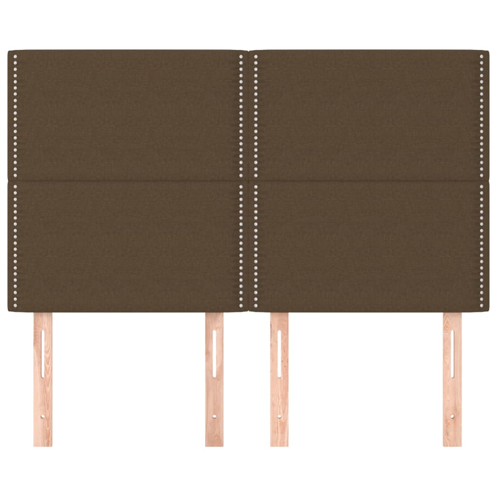 Čelo Postele Tmavě Hnědé 144X5X118/128 Cm Látkové