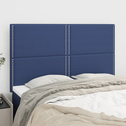 Čelo Postele 2 Ks Modré 80 X 5 X 78/88 Cm Textil Modrá