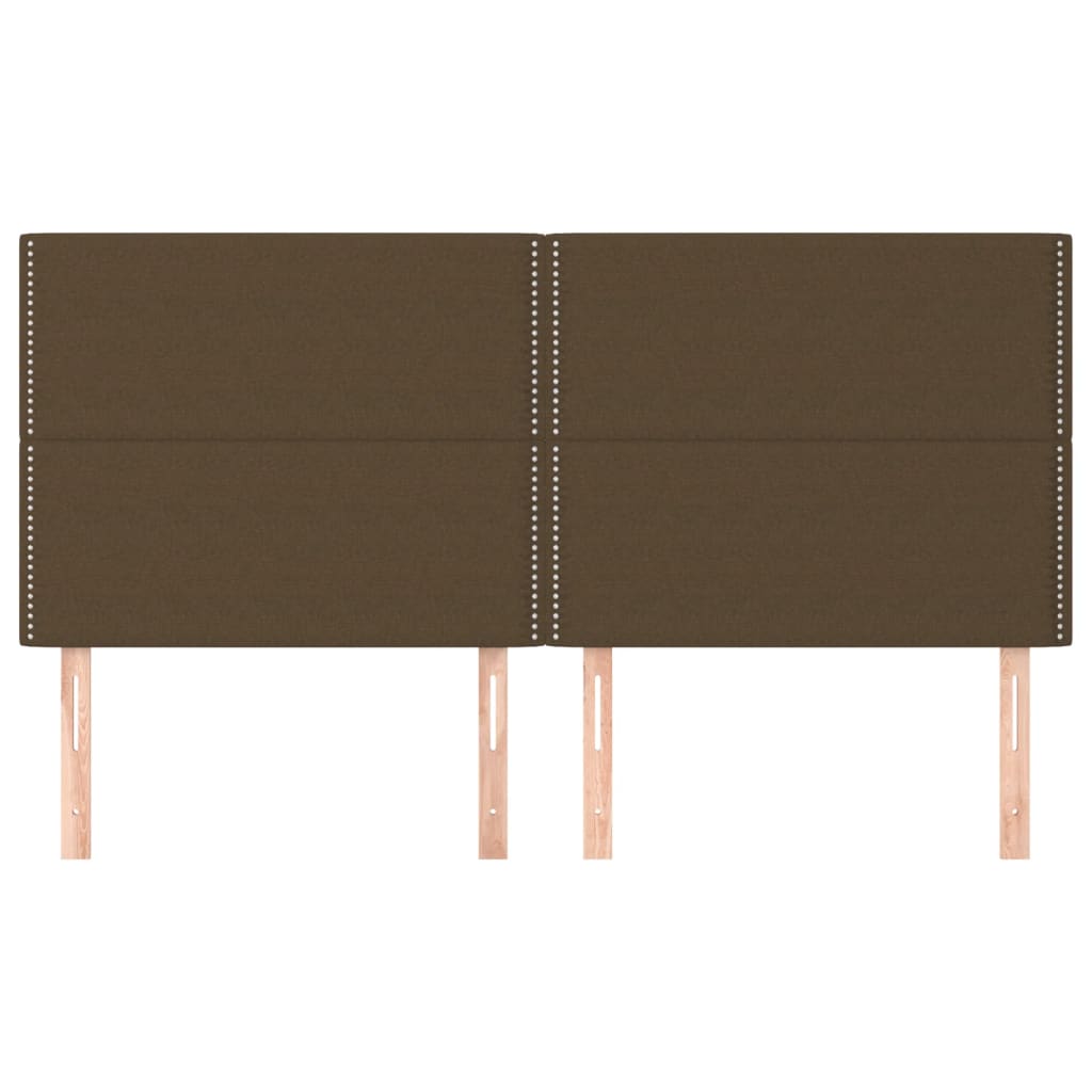 Čelo Postele 4 Ks Tmavě Hnědé 80 X 5 X 78/88 Cm Textil Tmavě Hnědá