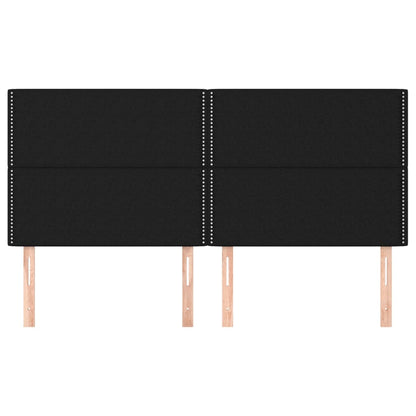 Čelo Postele 4 Ks Černé 90X5X78/88 Cm Textil Černá