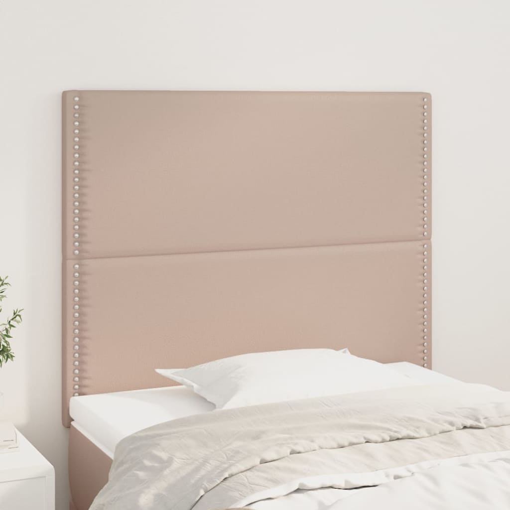 Čela Postele 2 Ks 80X5X78/88 Cm Umělá Kůže Cappuccino