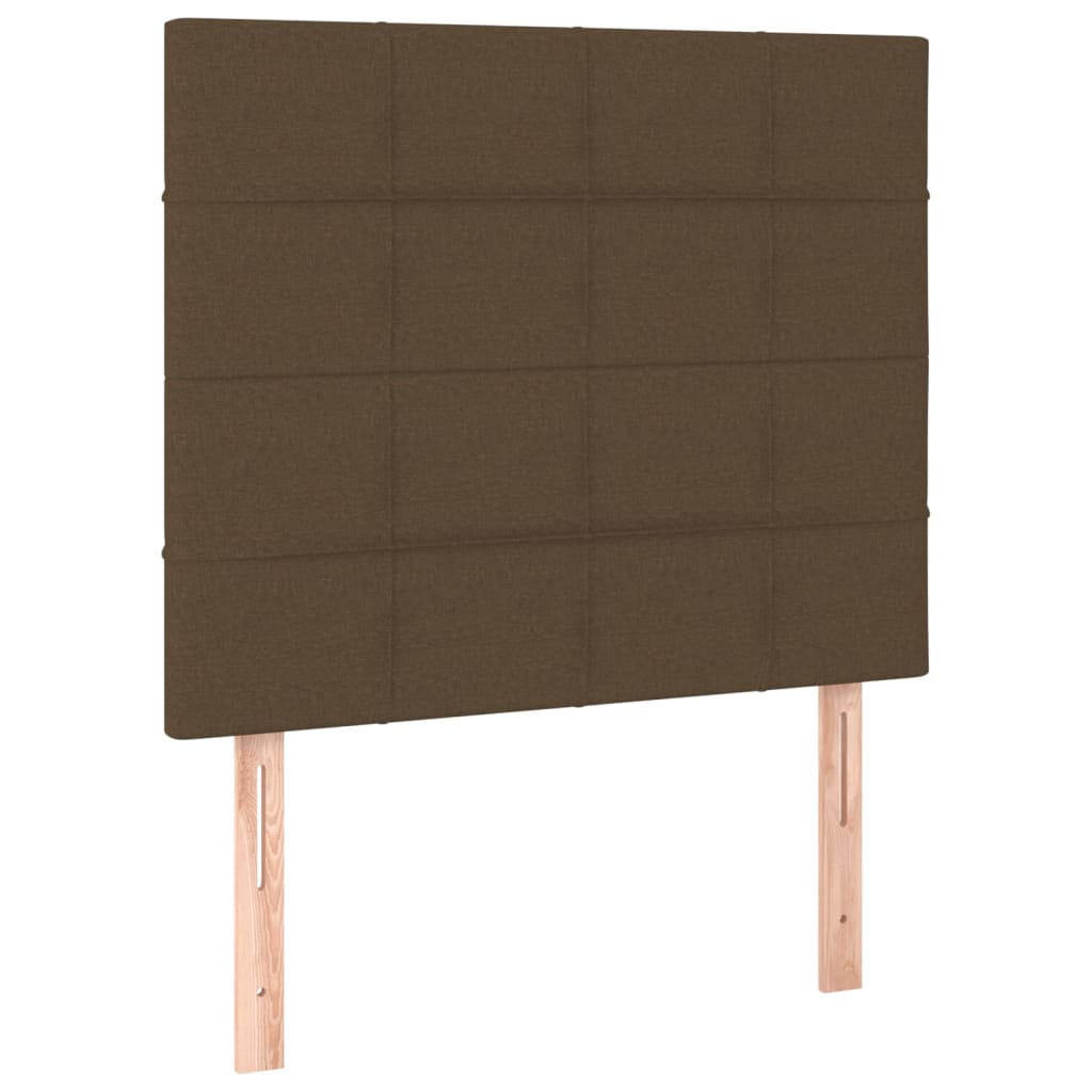 Čelo Postele 2 Ks Tmavě Hnědé 100X5X78/88 Cm Textil Tmavě Hnědá