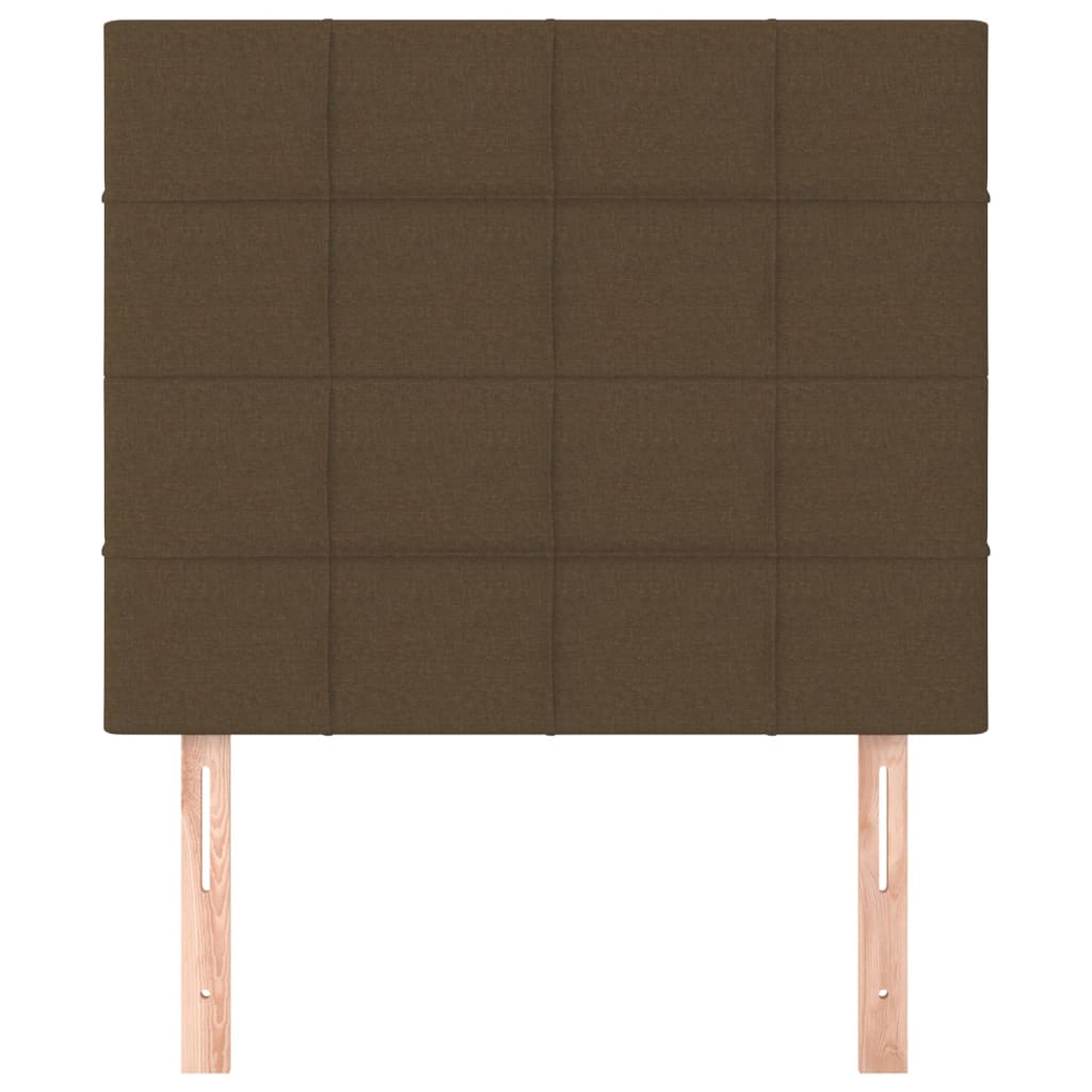 Čelo Postele 2 Ks Tmavě Hnědé 100X5X78/88 Cm Textil Tmavě Hnědá
