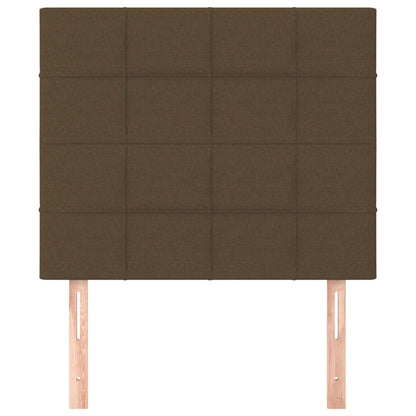 Čelo Postele 2 Ks Tmavě Hnědé 100X5X78/88 Cm Textil Tmavě Hnědá