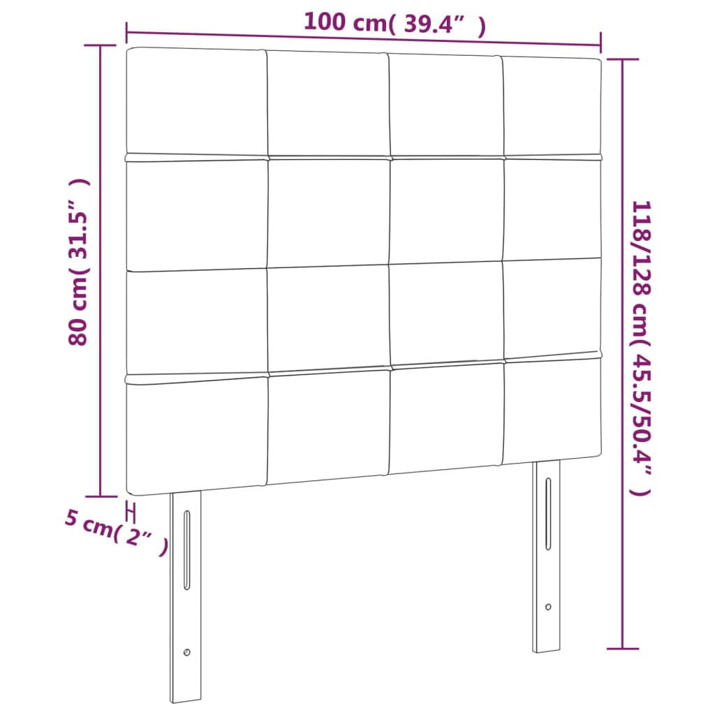 Čelo Postele 2 Ks Tmavě Hnědé 100X5X78/88 Cm Textil Tmavě Hnědá
