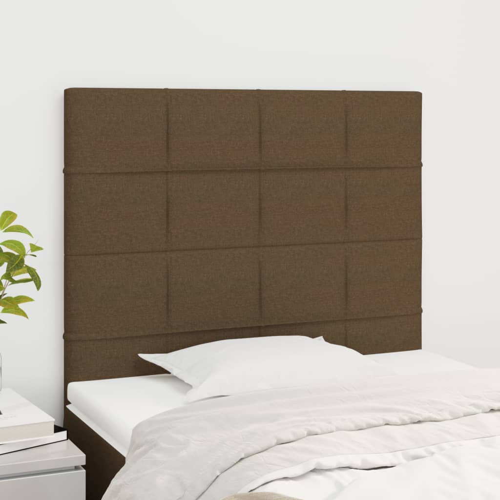 Čelo Postele 2 Ks Tmavě Hnědé 100X5X78/88 Cm Textil Tmavě Hnědá