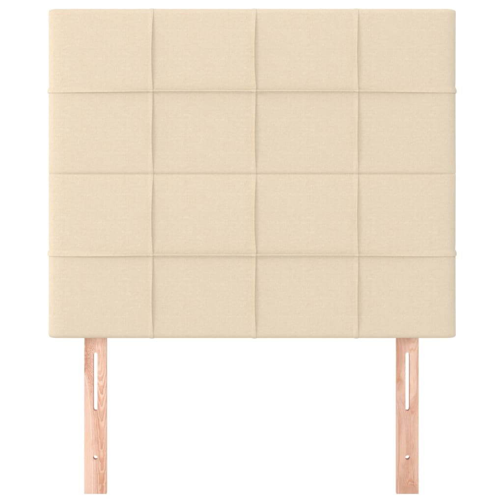 Čelo Postele 2 Ks Krémové 100X5X78/88 Cm Textil Krémová