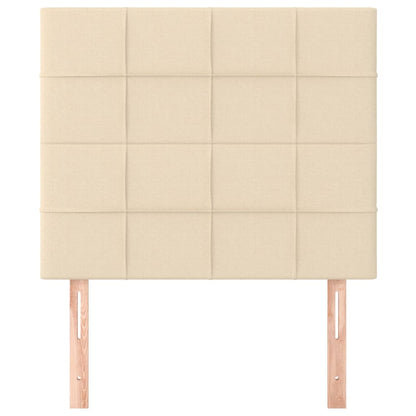 Čelo Postele 2 Ks Krémové 100X5X78/88 Cm Textil Krémová