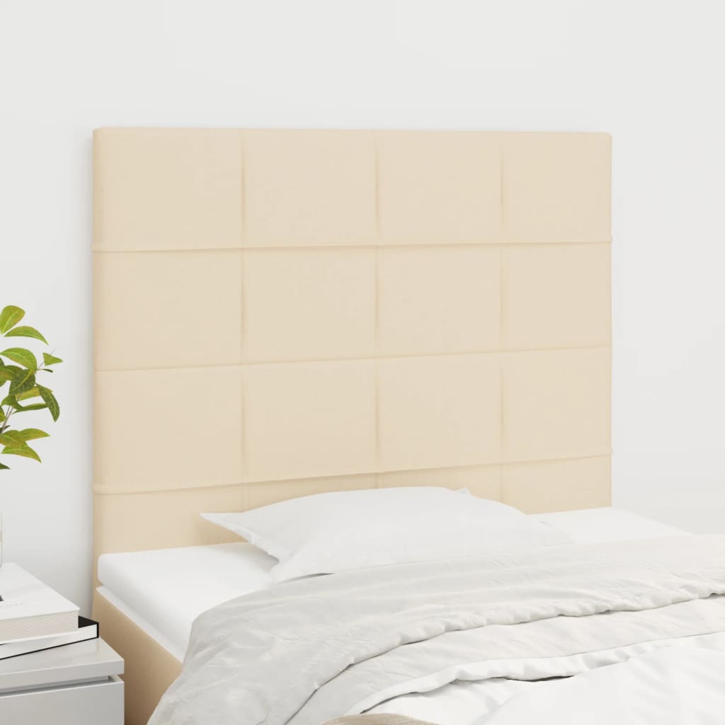 Čelo Postele 2 Ks Krémové 100X5X78/88 Cm Textil Krémová