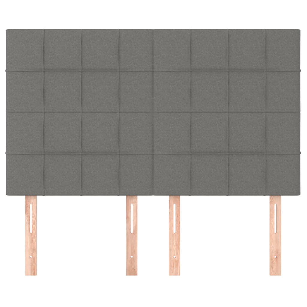 Čela Postele 4 Ks 72 X 5 X 78/88 Cm Textil Tmavě Šedá