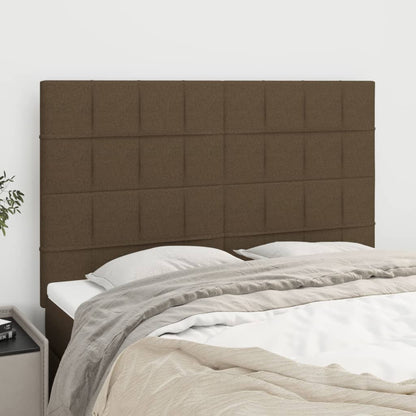 Čelo Postele 2 Ks Tmavě Hnědé 100X5X78/88 Cm Textil Tmavě Hnědá