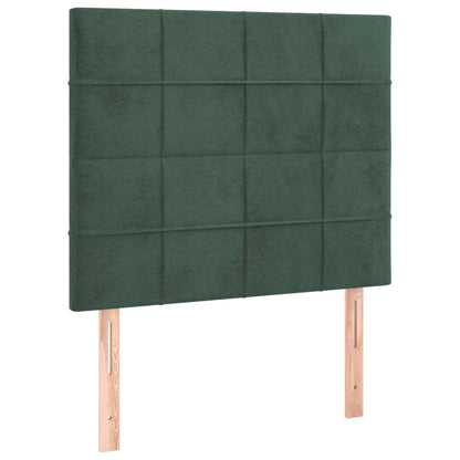 Čelo Postele 2 Ks Tmavě Zelené 80 X 5 X 78/88 Cm Samet Tmavě Zelená