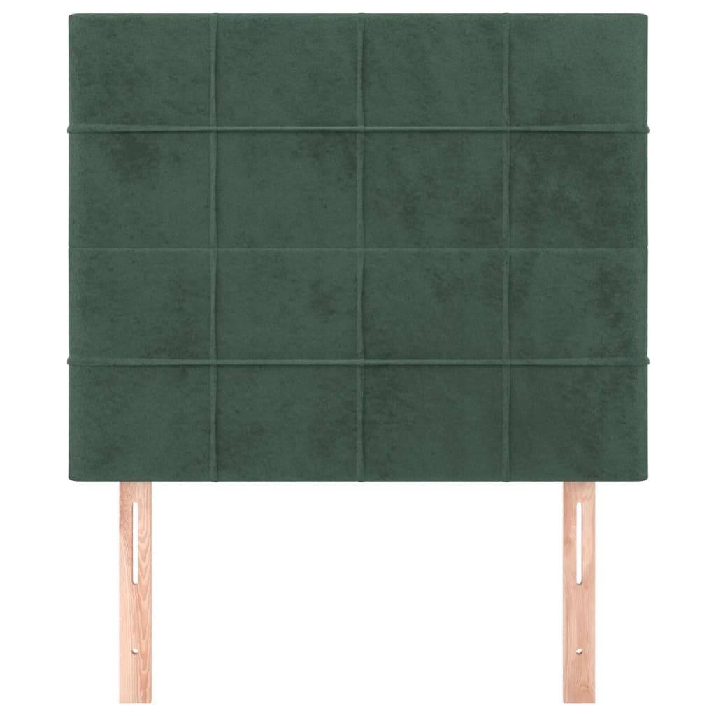 Čelo Postele 2 Ks Tmavě Zelené 80 X 5 X 78/88 Cm Samet Tmavě Zelená