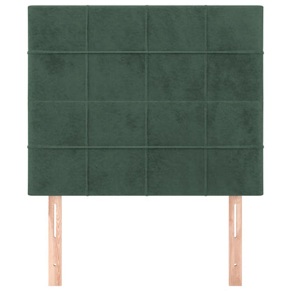 Čelo Postele 2 Ks Tmavě Zelené 80 X 5 X 78/88 Cm Samet Tmavě Zelená