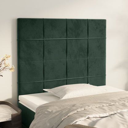 Čelo Postele 2 Ks Tmavě Zelené 80 X 5 X 78/88 Cm Samet Tmavě Zelená