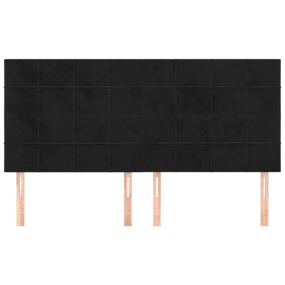 Čelo Postele 4 Ks Černé 100X5X78/88 Cm Samet Černá