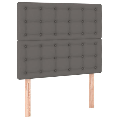 Čelo Postele 2 Ks Šedé 90X5X78/88 Cm Umělá Kůže Šedá