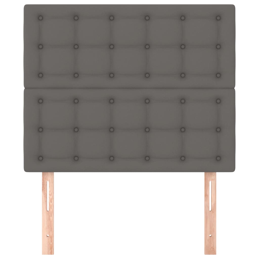 Čelo Postele 2 Ks Šedé 90X5X78/88 Cm Umělá Kůže Šedá