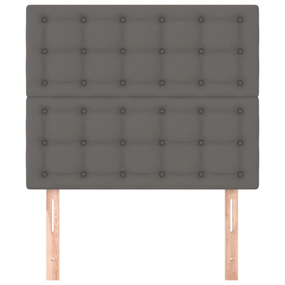 Čelo Postele 2 Ks Šedé 90X5X78/88 Cm Umělá Kůže Šedá