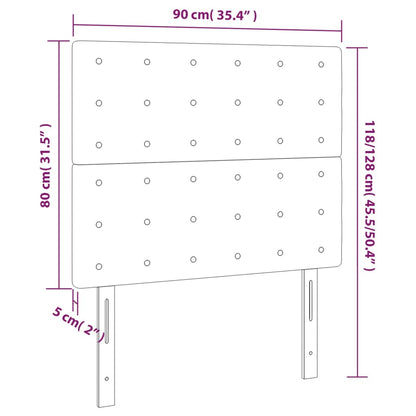 Čelo Postele 2 Ks Šedé 90X5X78/88 Cm Umělá Kůže Šedá