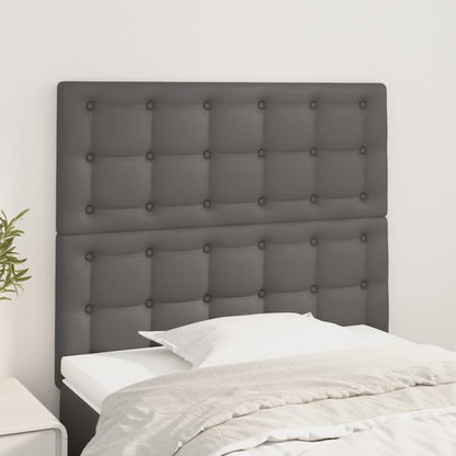 Čelo Postele 2 Ks Šedé 90X5X78/88 Cm Umělá Kůže Šedá