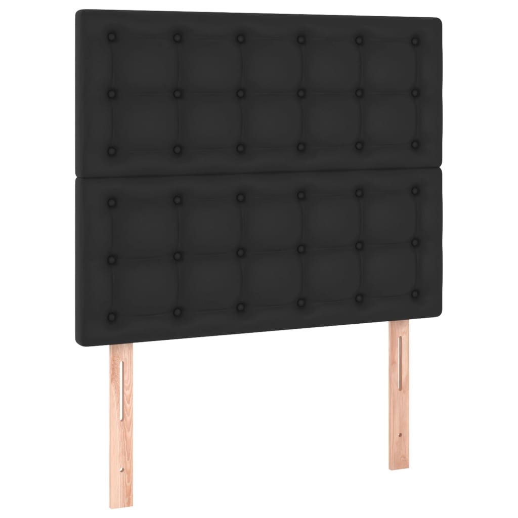 Čelo Postele 2 Ks Černé 100X5X78/88 Cm Umělá Kůže Černá