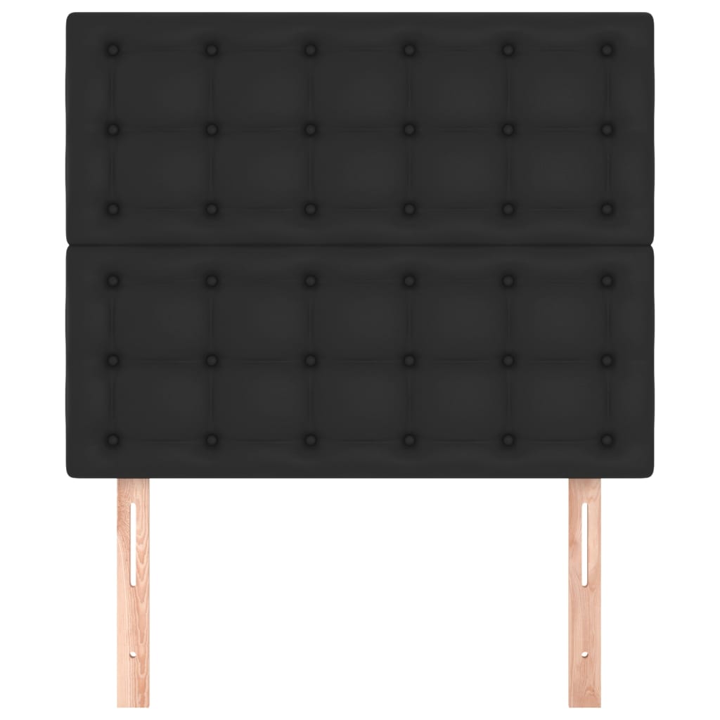 Čelo Postele 2 Ks Černé 100X5X78/88 Cm Umělá Kůže Černá